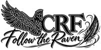 Follow the Raven — black CRF raven and feather logo